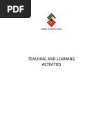 Teaching Learning Aactivities Inside Cover Page