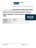 Functional/Technicalspecification Beximco Oracle Implementation - Project Batch Register of Paracetamol (OPM-R-003)