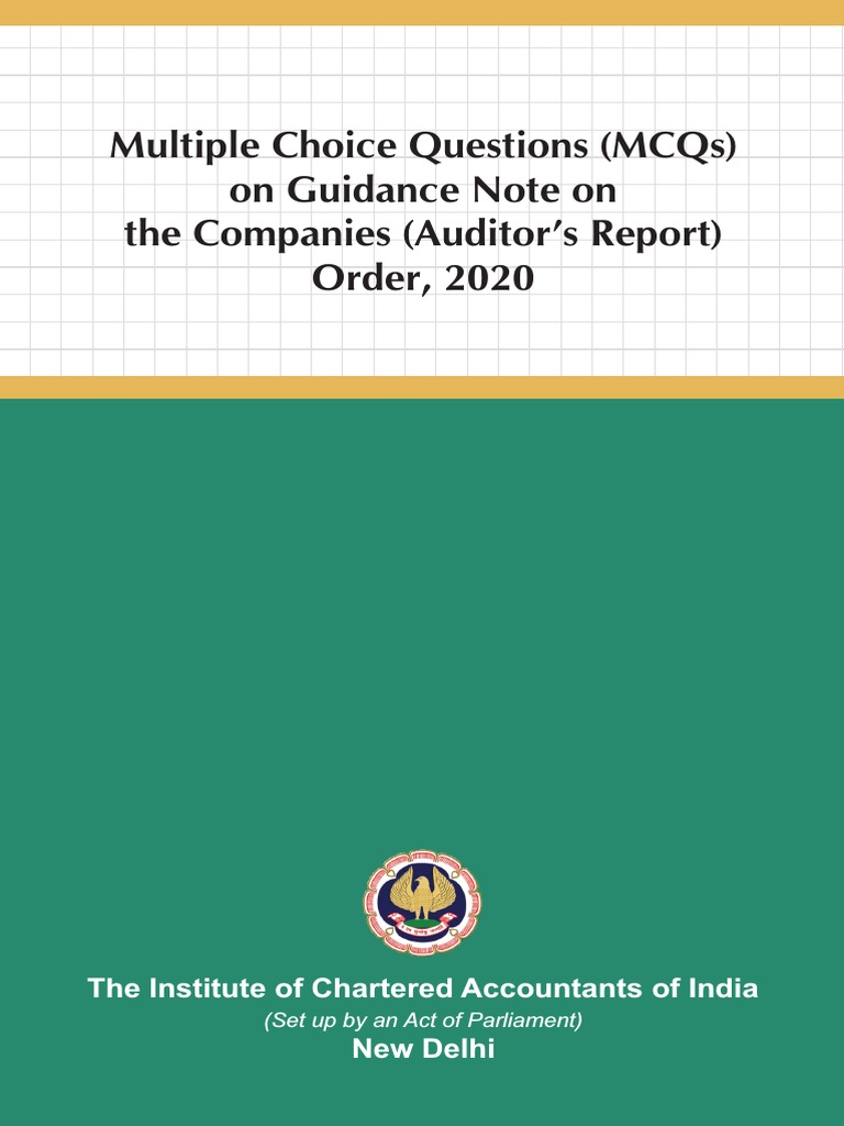 MCQ On Guidance Note CARO Download Free PDF Audit Loans