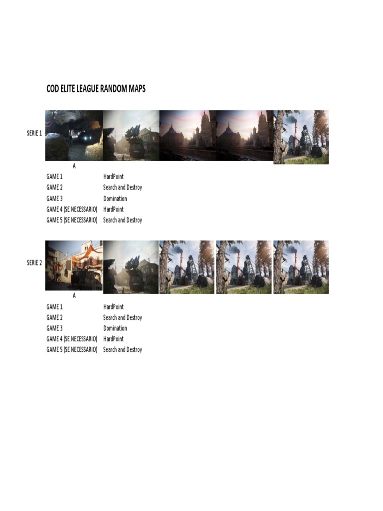 COD Elite League Game Map Guide | PDF | Sports & Recreation | Games ...