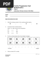 Centre Progression Test Mathematics: Stage 2 Laboratory Primary School of UM Blitar