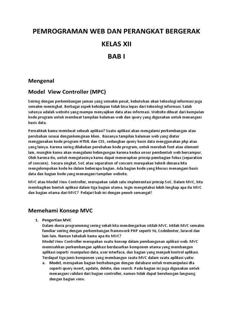 Memahami Konsep MVC dalam Pemrograman | PDF | Seni