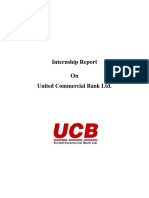 Internship Report On: United Commercial Bank LTD