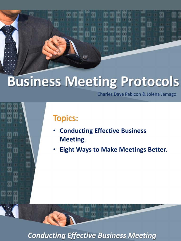 Business Meeting Protocols | PDF