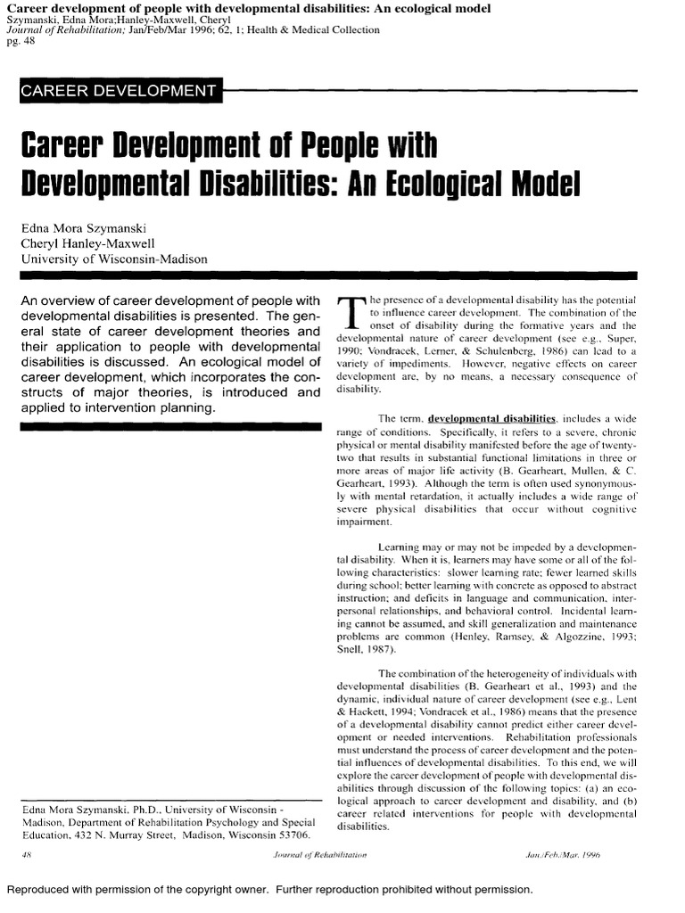 Career Development of People W | PDF