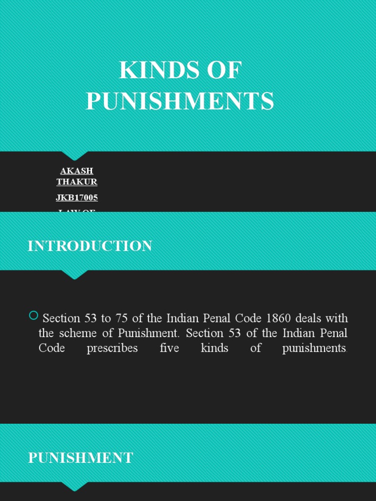 Kinds of Punishments | PDF | Punishments | Crime & Violence