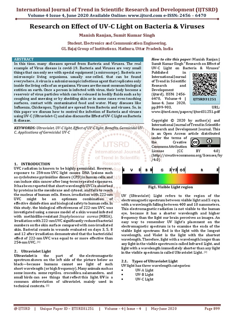 Research On Effect of UV C Light On Bacteria and Viruses | Download ...