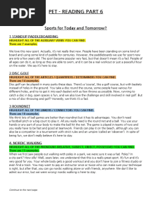 PET / B1 Reading Part 6 - Identifying Parts of Speech Activity + Exam Task