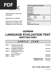 A2 German Sample Let Test Der Text Schreibt