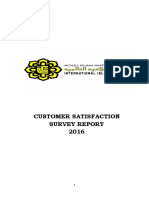 Customer Satisfaction Survey - Report - 2016