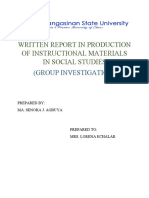 Written Report in Production of Instructional Materials in Social Studies