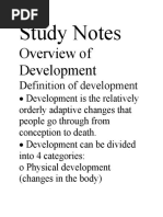 Study Notes: Overview of Development