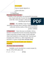 Solubility of Gas in Liquid