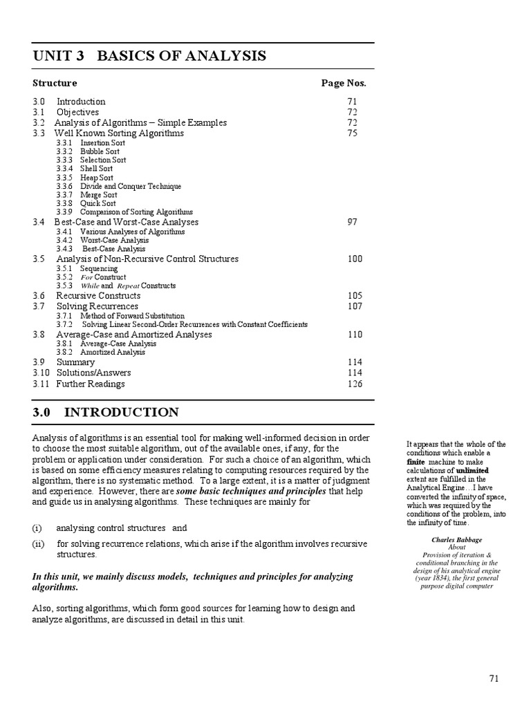 Block-1 MS-031 Unit-3 | PDF | Algorithms | Recurrence Relation