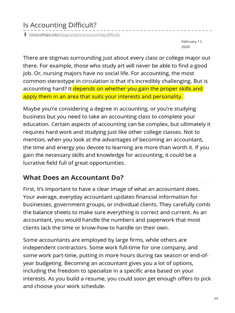 Is Accounting Difficult PDF Uniform Certified Public Accountant