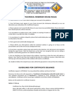 Technical Webinar House Rules and Certificate Issuance Guidelines