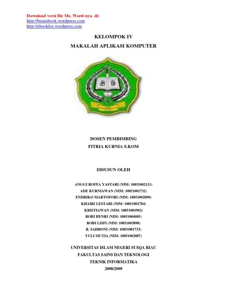 Makalah Aplikasi Komputer Pti