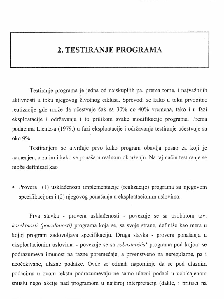 Testiranje Programa | PDF