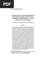 Economic Impact of Commercial Hybrid Seed Production in Vegetables On Farm Income, Employment and Farm Welfare - A Case of Tomato and Okra in Karnataka