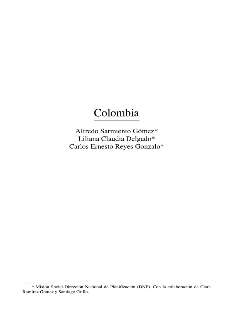Colombia | PDF | Pobreza | Pobreza e indigencia
