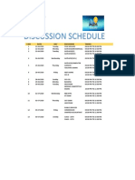 Discussion Schedule: S.No Date DAY Discussion Timing