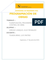 Informe - Planificación, Programación y Control de Obra