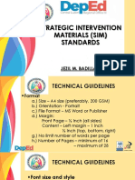 Strategic Intervention Materials (Sim) Standards: Jezil M. Badilla