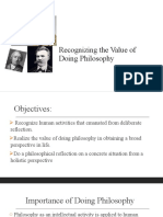 Recognizing The Value of Doing Philosophy
