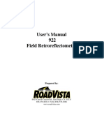 User's Manual 922 Field Retroreflectometer: Prepared by