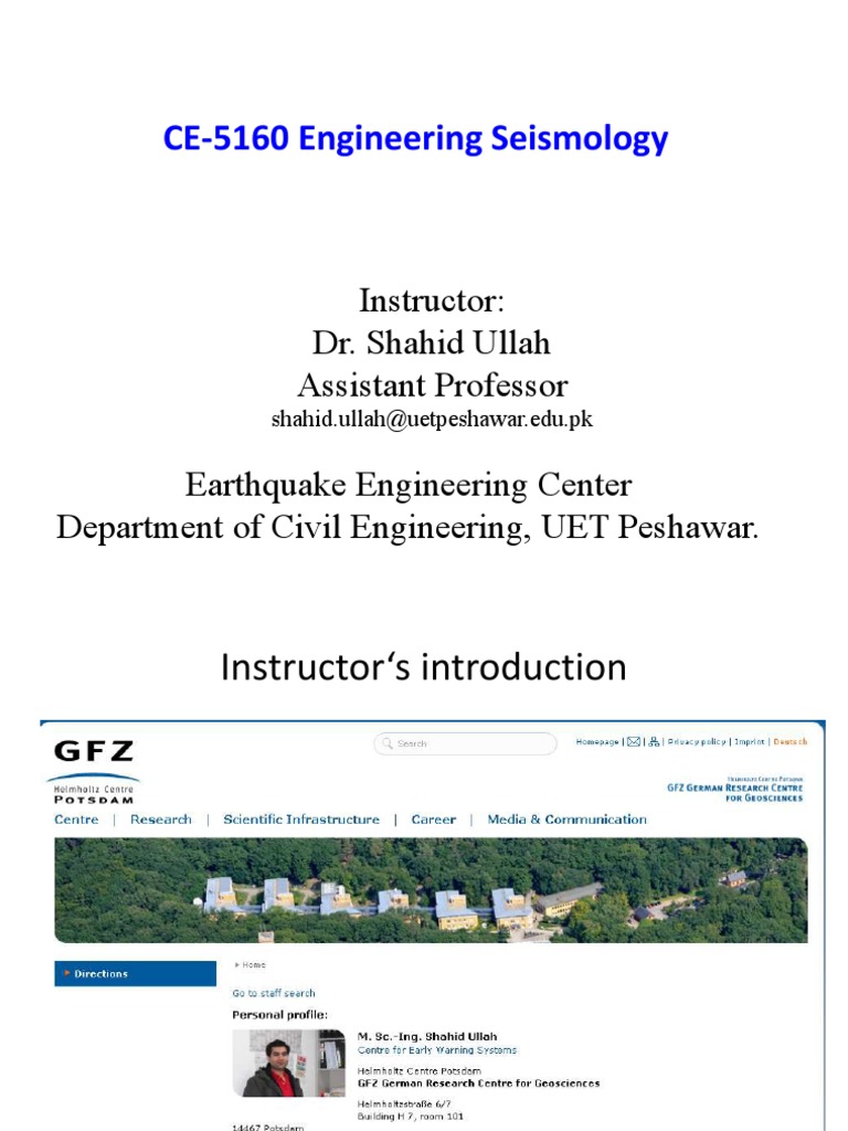 Engineering Seismology Course Overview | PDF | Seismology | Earthquakes