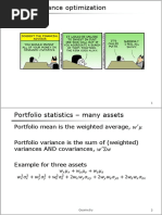 Portfolio Mean Is The Weighted Average, Portfolio Variance Is The Sum of (Weighted) Variances AND Covariances, Example For Three Assets