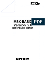MSX-BASIC 2.0 Reference Chart (1985)