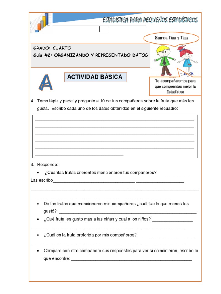 Estadística para Cuarto de Primaria | PDF | Enseñanza de matemática ...