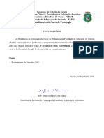 Convocatória Reunião - Colegiado - Pedagogia 15.07.2020