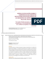 Modelo de Educación Flexible y Competencias Multigrado en Instituciones Educativas Rurales de Los Municipios No Certificados Del Valle Del Cauca-Colombia
