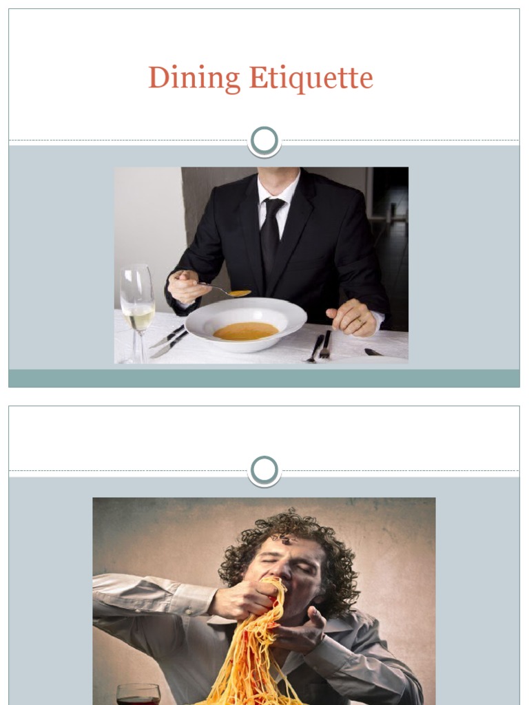 Dining Etiquette PDF Tableware Food And Drink
