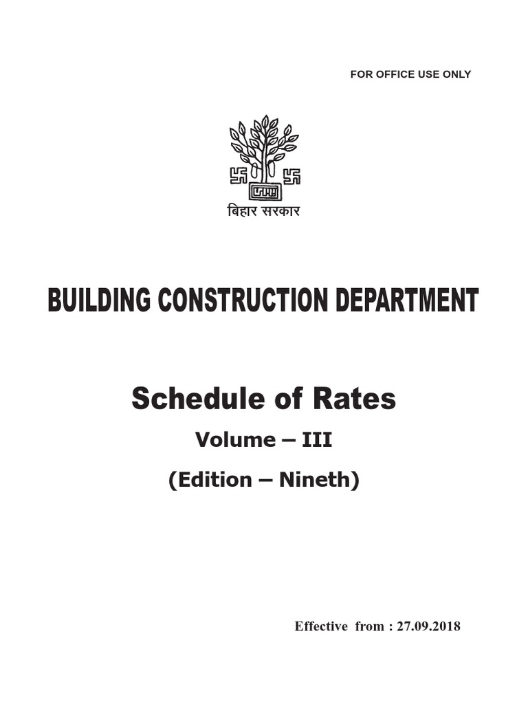 Building Schedule of Rates Volume - III PDF | PDF | Loader (Equipment ...