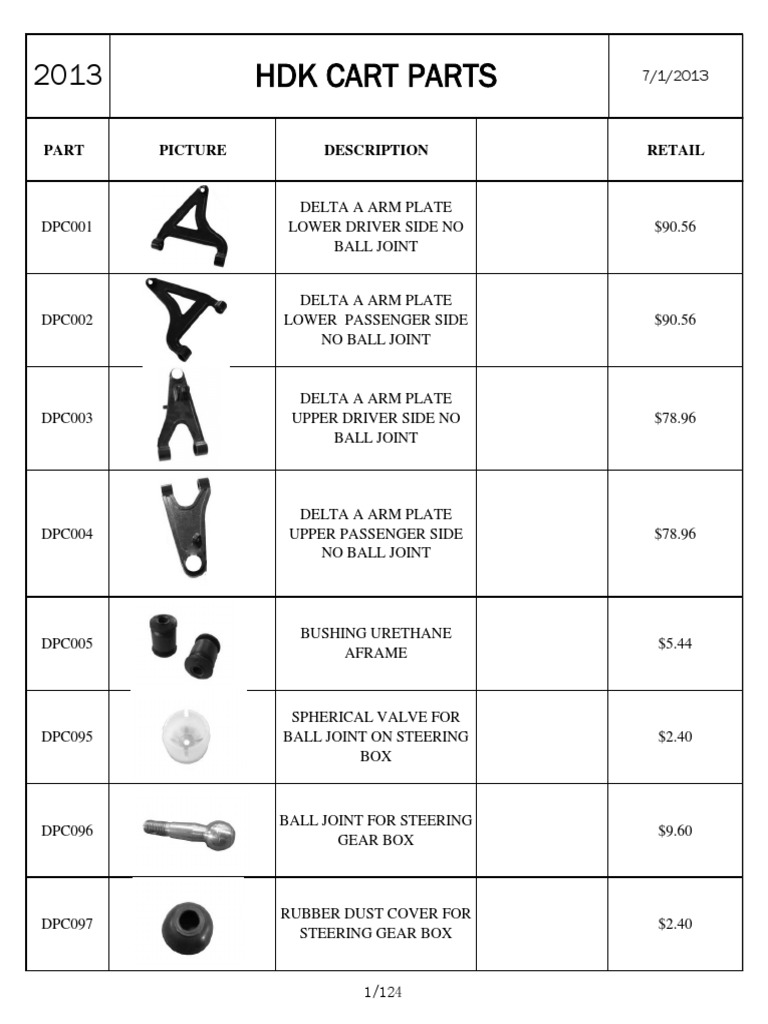 HDK Spares PDF | PDF | Steering | Brake