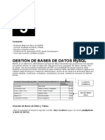 GESTIÓN DE BASES DE DATOS MySQL - PHP