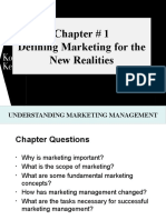 Chapter # 1 Defining Marketing For The New Realities