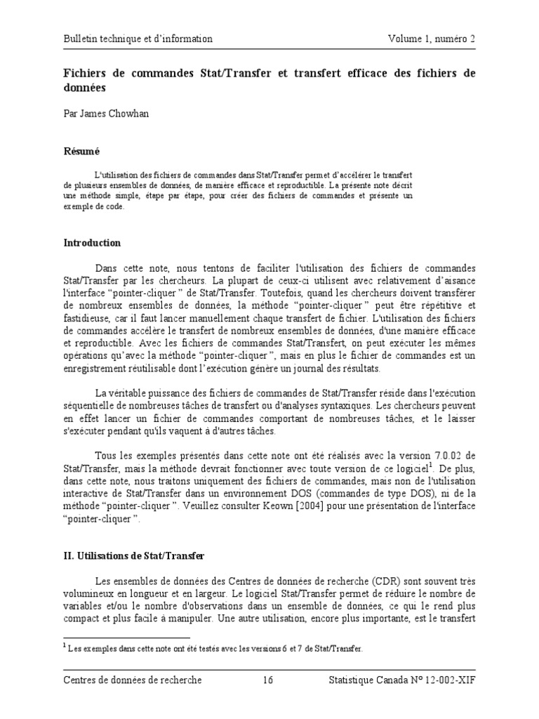 Transfert de données avec Stat/Transfer | PDF | Fichier informatique ...