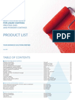 Product List: Additives and Resins For Liquid Coatings
