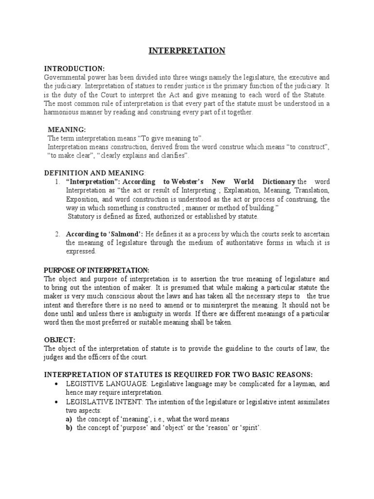 Understanding Statutory Interpretation | PDF | Statutory Interpretation ...