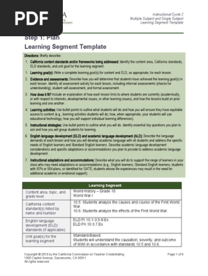 Caltpa Cycle 2 Learning Segment Pdf Educational Assessment Educational Technology