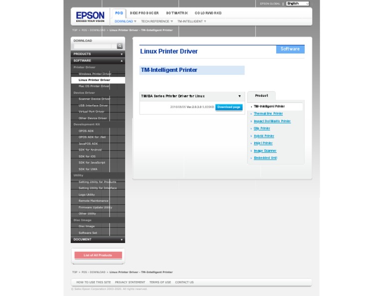 Linux Printer Driver - TM-Intelligent Printer - Download - POS - Epson ...