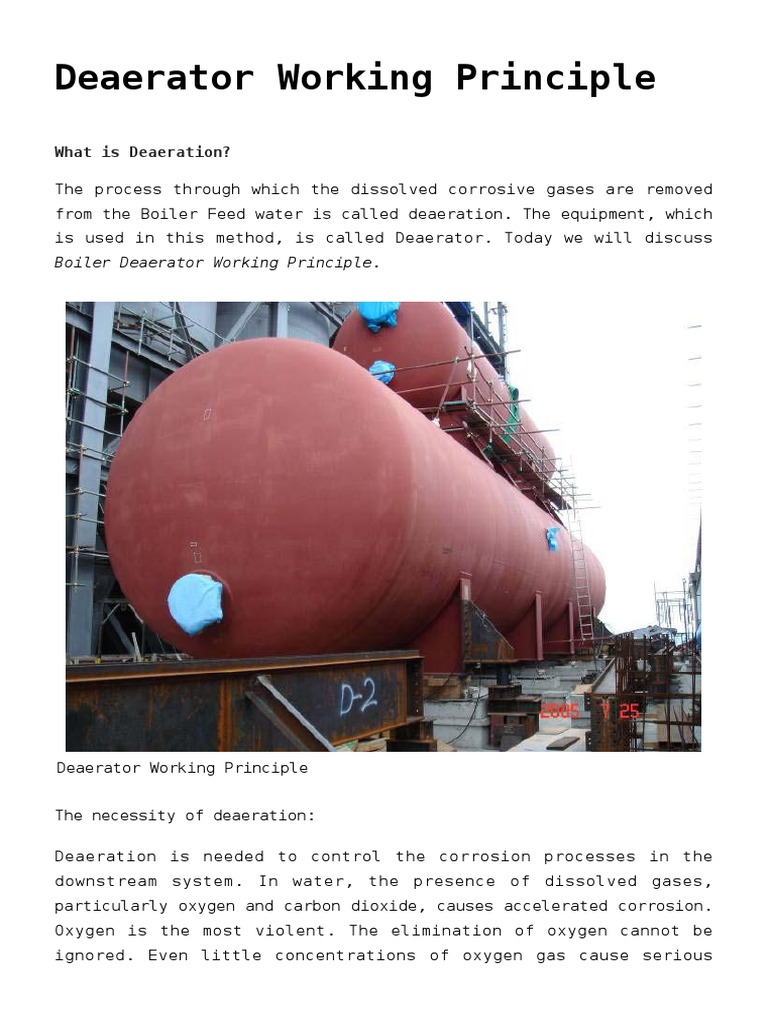 Deaerator Working Principle What Is Deaeration? PDF Energy