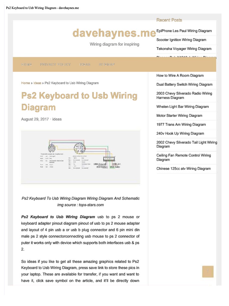 ps2 Keyboard To Usb Wiring Diagram Davehaynesme PDF Computer