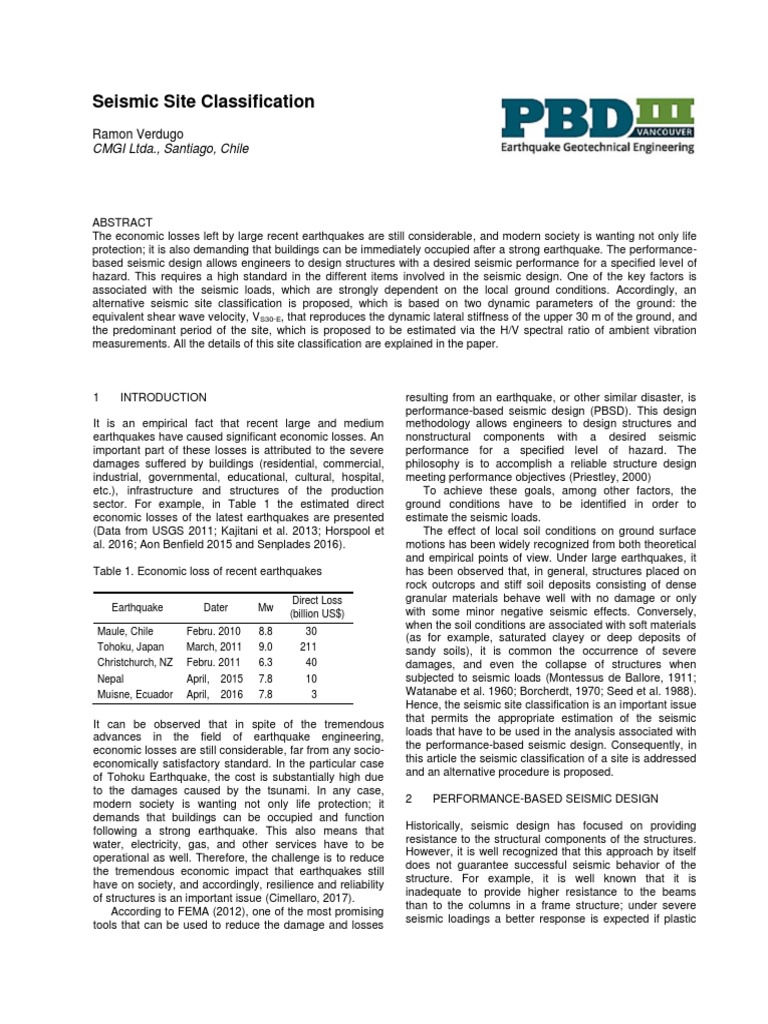 Seismic Site Classification Methodology | PDF | Earthquakes ...