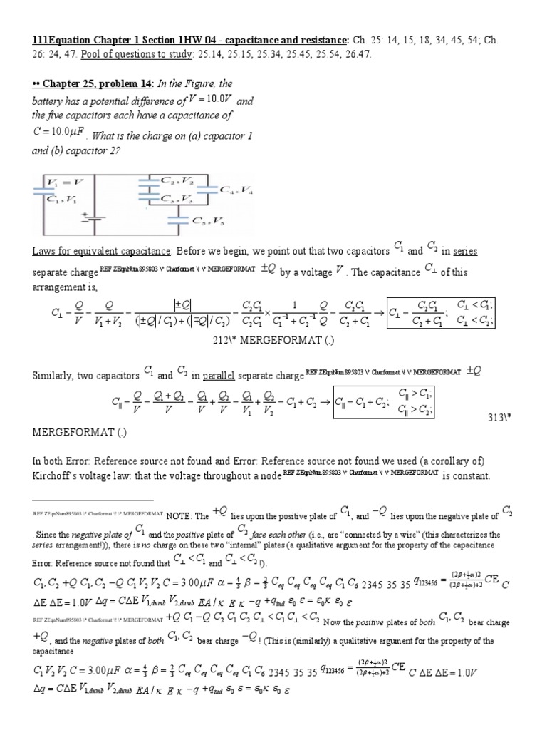 Capacitor Charge and Voltage Analysis | PDF | Capacitor | Electromagnetism