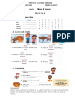 Opuestos, oraciones y pronunciación - Taller No. 3 Unidad 4